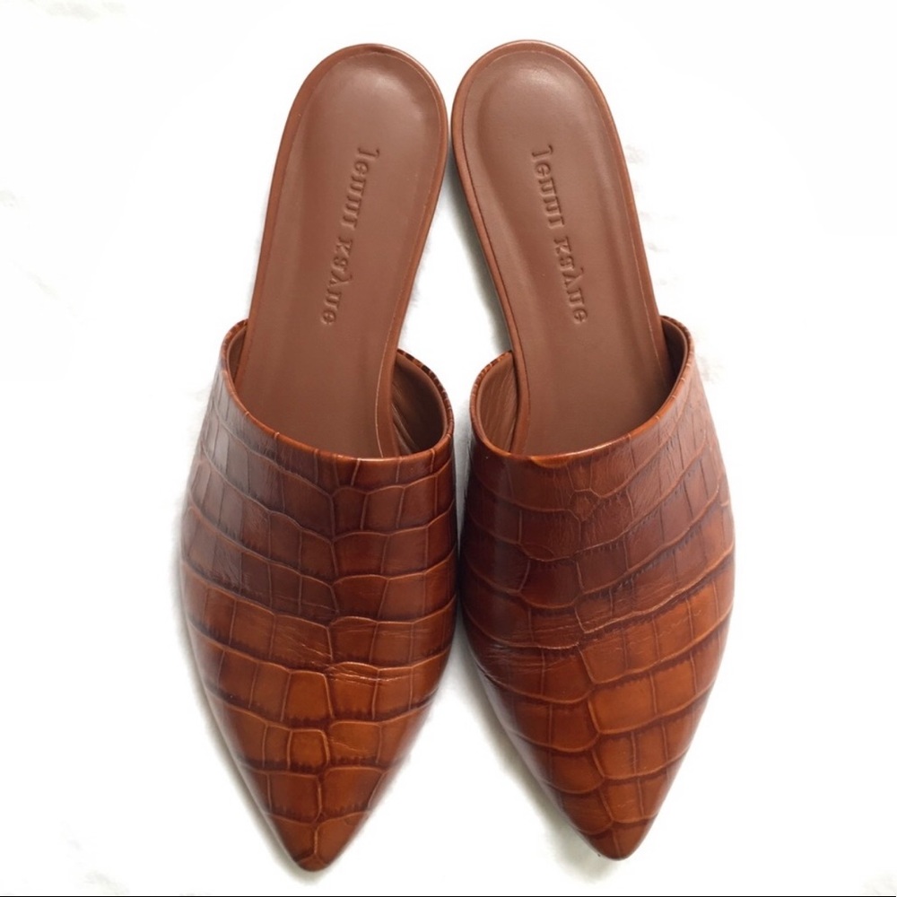 Jenni Kayne Croc embossed mules